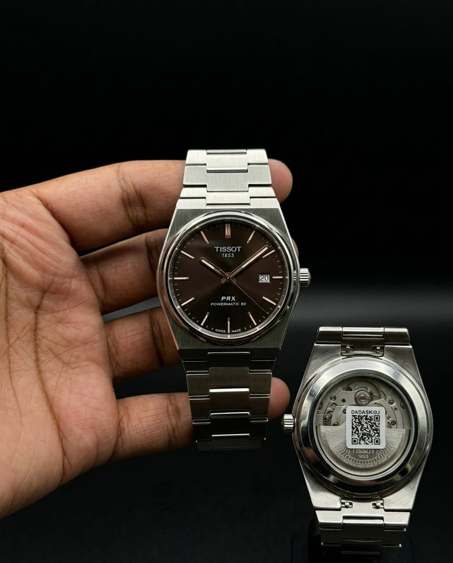 Tissot PRX Silver Black Semi Auto